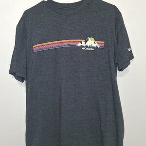 🏔️ Columbia Retro Mountain Sunset Graphic Tee - XL